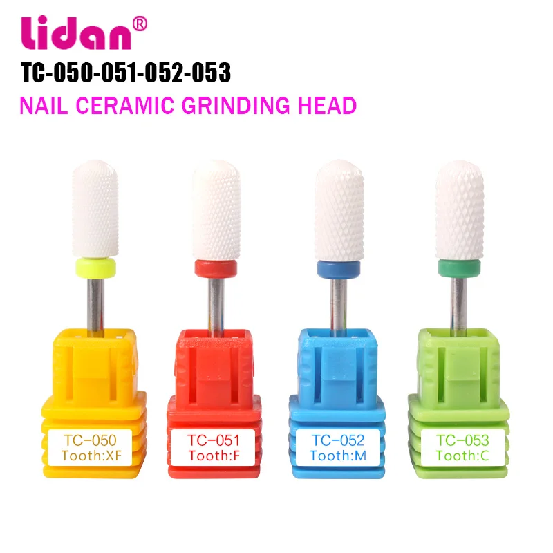 

LIDAN Ceramics Nail Drill Bits Punte Fresa Cuticole Machine Milling Cutter for Removing Gel Varnish Manicur Ceramic Head Set