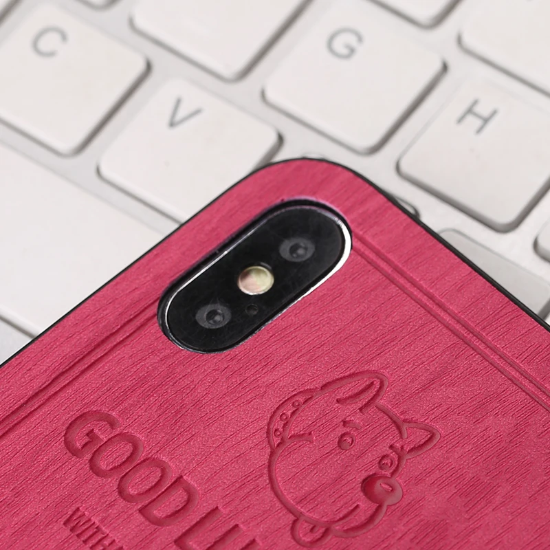 KIYLCZXYCM Lucky Dog чехол для iPhone Xs Max Xr из искусственной кожи ткани противоударный с