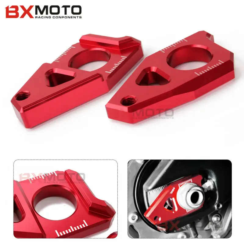 Fashion Motorcycle CNC Aluminum Rear Axle Spindle Chain Adjuster Blocks