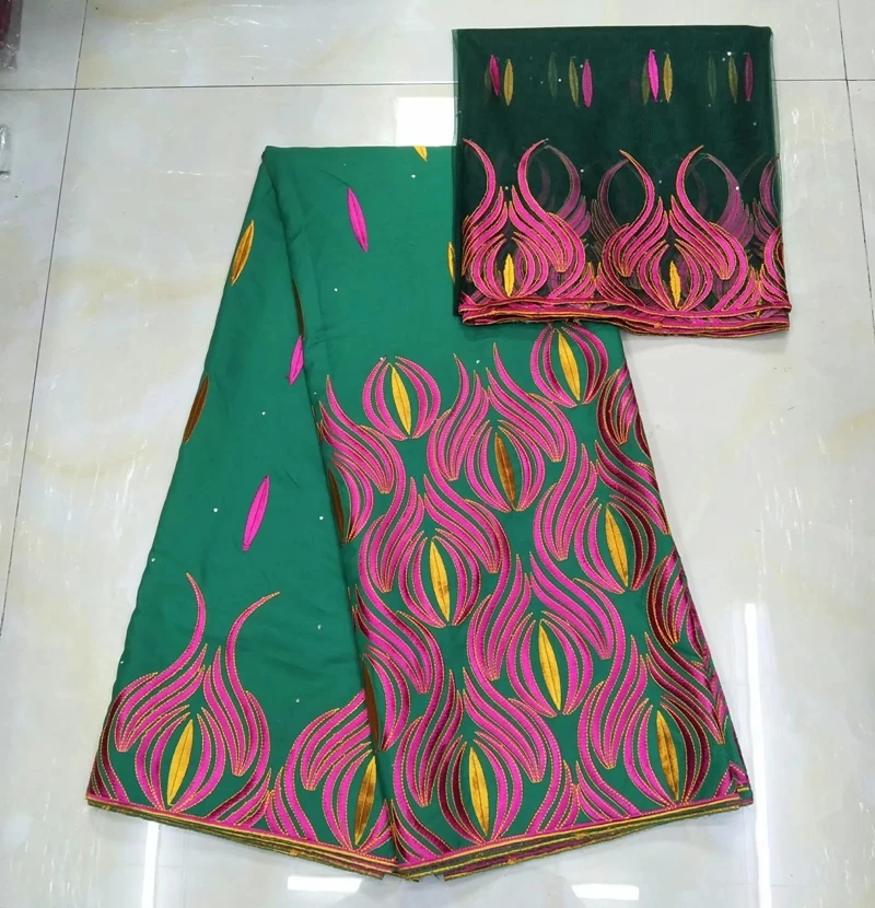 

2019 yellow african diy fabric high quality embroidery African guinea brocade nigerian gele headtie 5+2yards/lot 78854