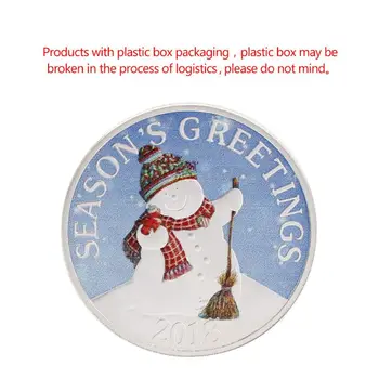

2018 Christmas Commemorative Coin Snowman Santa Claus Souvenir Collection Gifts