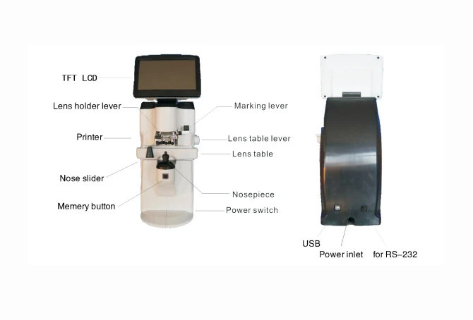 Автоматический Lensmeter D910 Focimeter 5," True color монитор флип-монитор | CE и FDA | сенсорный экран | CL доступен