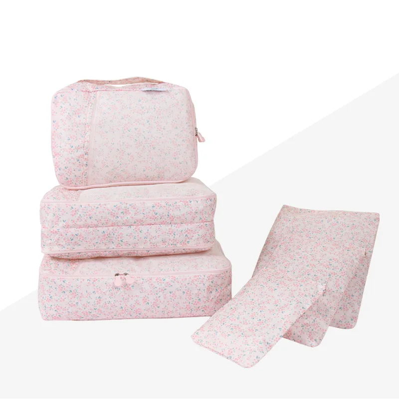 MeyJig 6 шт./компл. Водонепроницаемая дорожная сумка для хранения портативный чемодан-органайзер для одежды разделитель нижнего белья контейнер для бюстгальтеров коробки - Цвет: Розовый