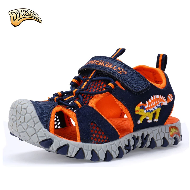 comprar Dinoskulls meninos sandálias de verão Crianças Praia Crianças sandálias sandálias Meninos Sandálias de Verão 2018 sapatos de Couro Da Criança Sapatos Dinossauro