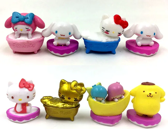 

8pcs/lot original random send Japanese anime figure Hello Kitty action figure collectible model toys for boys