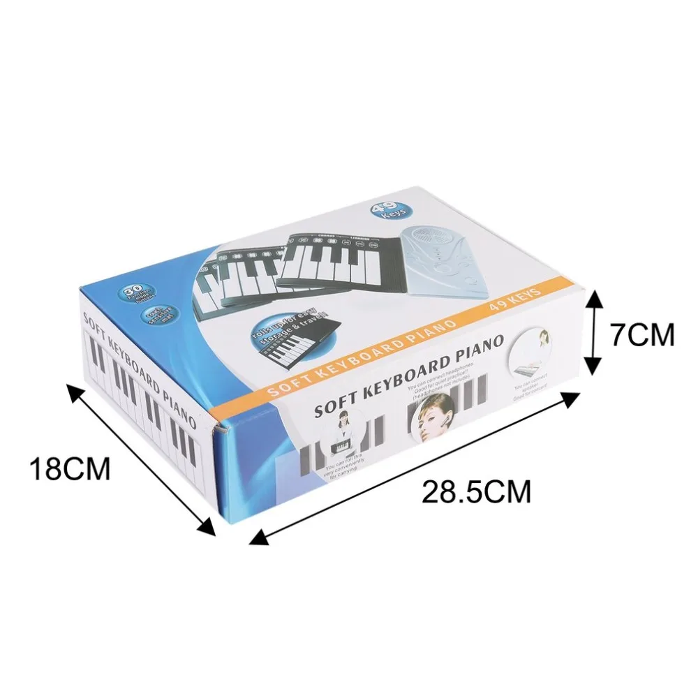 49 клавиш, цифровая клавиатура, фортепиано, ручная работа, Электронная пианино, коврик с динамиками, гибкий силиконовый подарок для детей, студентов
