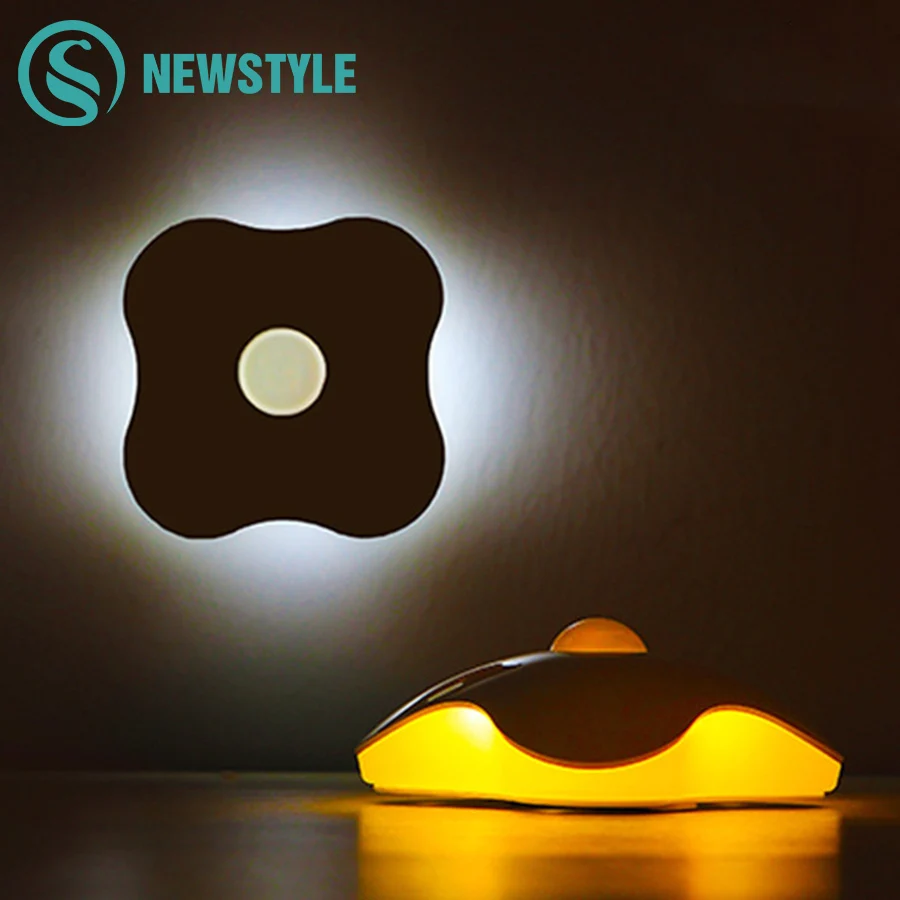 

Creative PIR Human Sensor Led Night Lights Human Body Auto Motion Light Sensor Induction Lamp Four-leaf Clover