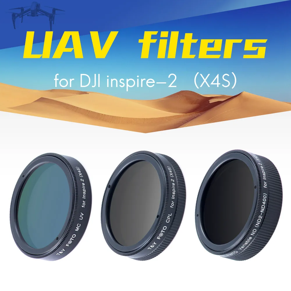

wtianya t&y foto for dji insprise2 X4S filters set with MCUV and c-polarizer CPL and variable Neutral Density ND2-400 filters