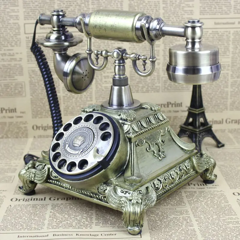 

Genuine antique European telephone dial rotating retro fashion home telephone corded phone ringing tones