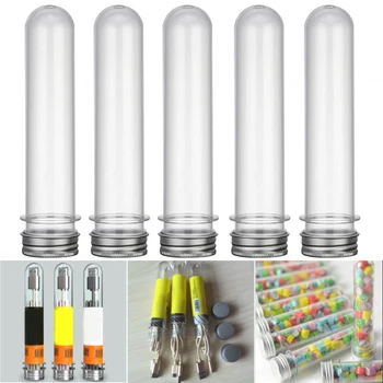 

Clear Candy Lid Nuts Plastic Lab Multi-Purpose Test Tube Bottle Gumball USB Cable 45ml 10pcs