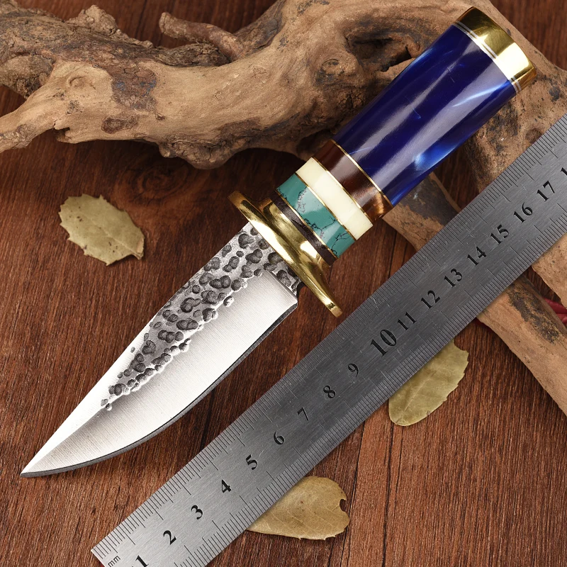 Ручной нож для охоты на открытом воздухе атласное лезвие ручной работы