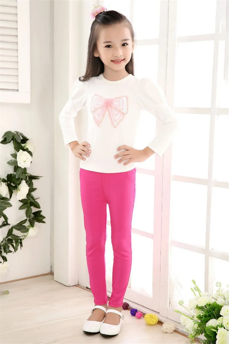 Осень-весна яркие обтягивающие детские узкие брюки повседневные длинные штаны для девочек детская одежда для девочек штаны для девочек малышек в возрасте от 2 до 12 лет