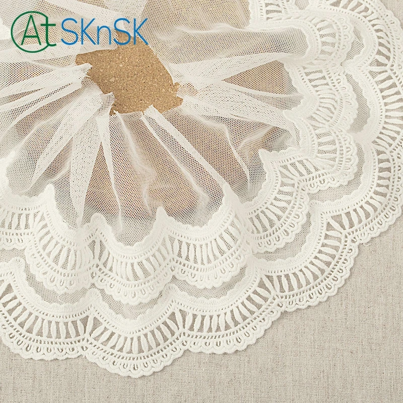 

Romantic Lace Art. 5 yards / lot double layer mesh fabric 2016 Newirt embroidered lace fabric, DIY craft materials, clothing acc