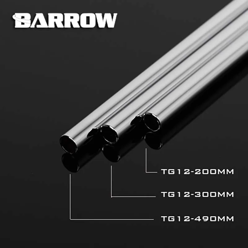 

Barrow water cooler Metal Rigid Tube Copper Chrome Plated OD*ID:12*10mm/14*12mm/16*14mm L:200mm/300mm/490mm heatsink gadget