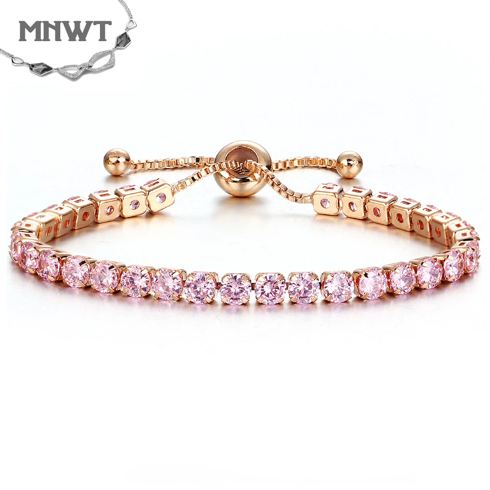 

5 Colors Cubic Zirconia Bracelet & Bangles For Lady Fashion Jewelry Adjustable Bracelet Femme Wedding Square CZ Tennis Jewelry