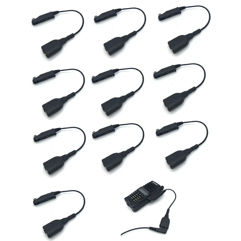 

10x Walkie Talkie Audio Cable Adapter For Baofeng BF-9700 A-58 UV-XR UV-5S GT-3WP UV-9R Plus For K Interface UV-5R Headset Port