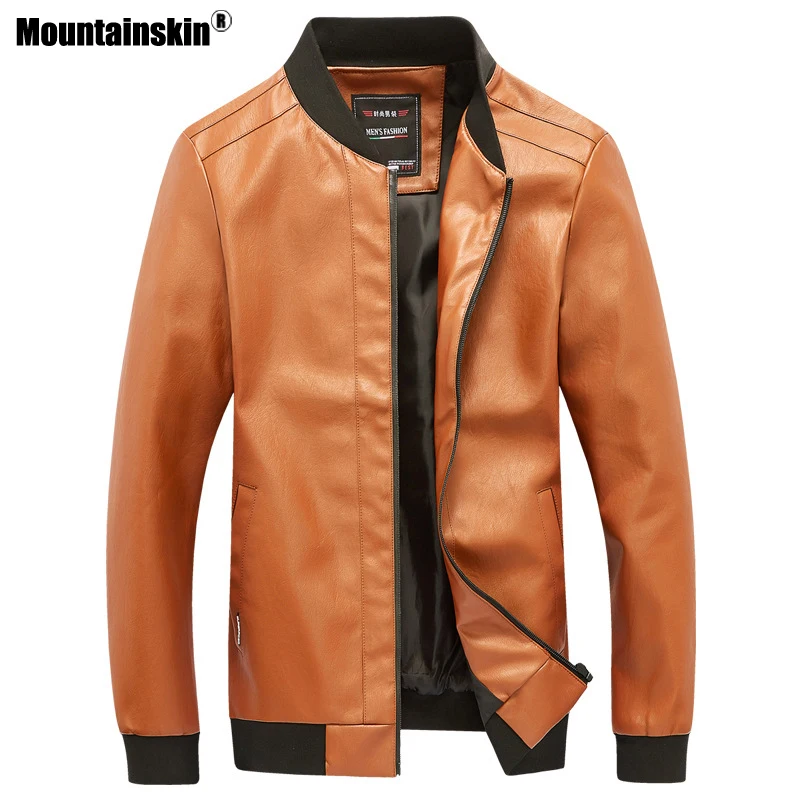 Mountainskin 2018 New Men's Leather Jackets Motorcycle PU Jacket Autumn Casual Leather Coats Slim Fit Mens Brand Clothing SA589