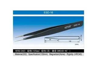 

20PCS original VETUS Genuine High Quality Anti-static Tweezers ESD-16