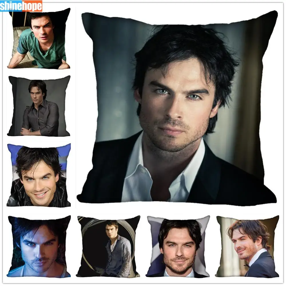 

Custom Pillow Cases Ian Somerhalder Square Pillowcase Christmas Zippered Pillow Cover 40*40cm,45*45cm(One Side)