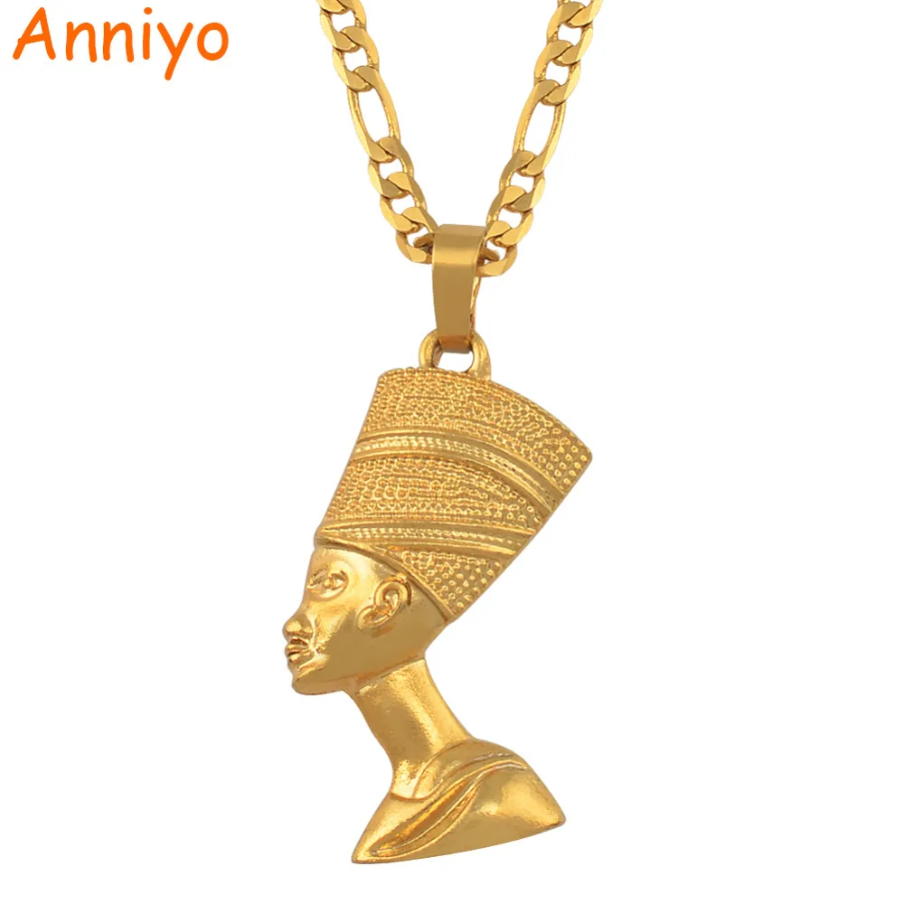 Egyptian Resin Antique Looking Necklace with Choker Queen Nefertiti Design 18.5"