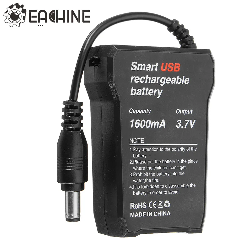

High Quality Eachine VR007 Pro 3.7V 1600mAh LiPo Battery For FPV Goggles Headset For FPV Racer Drone USB Charger RC Model