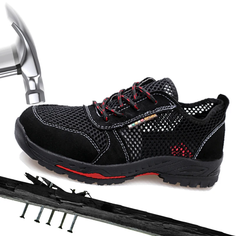 

Men Safety Shoes Steel Toe Indestructible Shoes Anti-smashing Protective Work Safety Boot Lightweight 3D Shockproof Work Sneaker