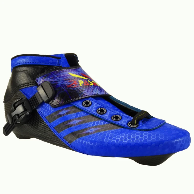 PASENI المهنية الكربون الألياف سباق سرعة أحذية تزلج الكبار/الطفل سباق الأزرق الجليد الأحذية أعلى مستوى مضمنة التزلج الأحذية