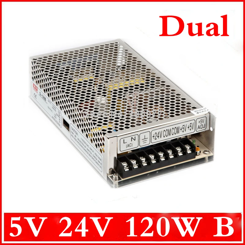 

120W Dual output 5V 24V Switching power supply AC to DC DC6A DC4A