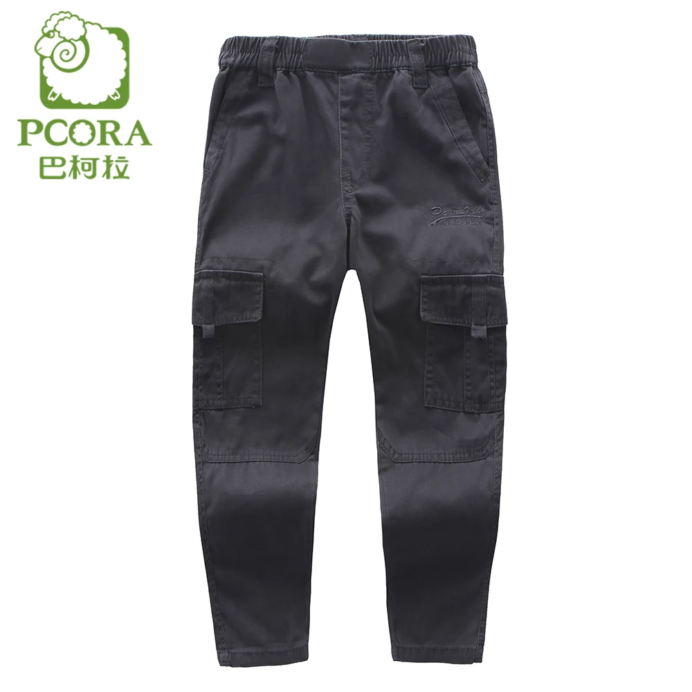 PCORA Boys Pants Elastic Waist Pants for Kids Teenager Boys Clothing