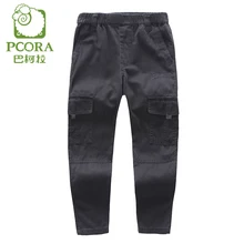PCORA Enfants Garçons Frivolité Pantalon pour 3 T ~ 14 T Printemps/Automne Élastique Taille Normale Pantalon Gris/Armée lumière Vert Pantalon pour 3 T ~ 14 T Garçons