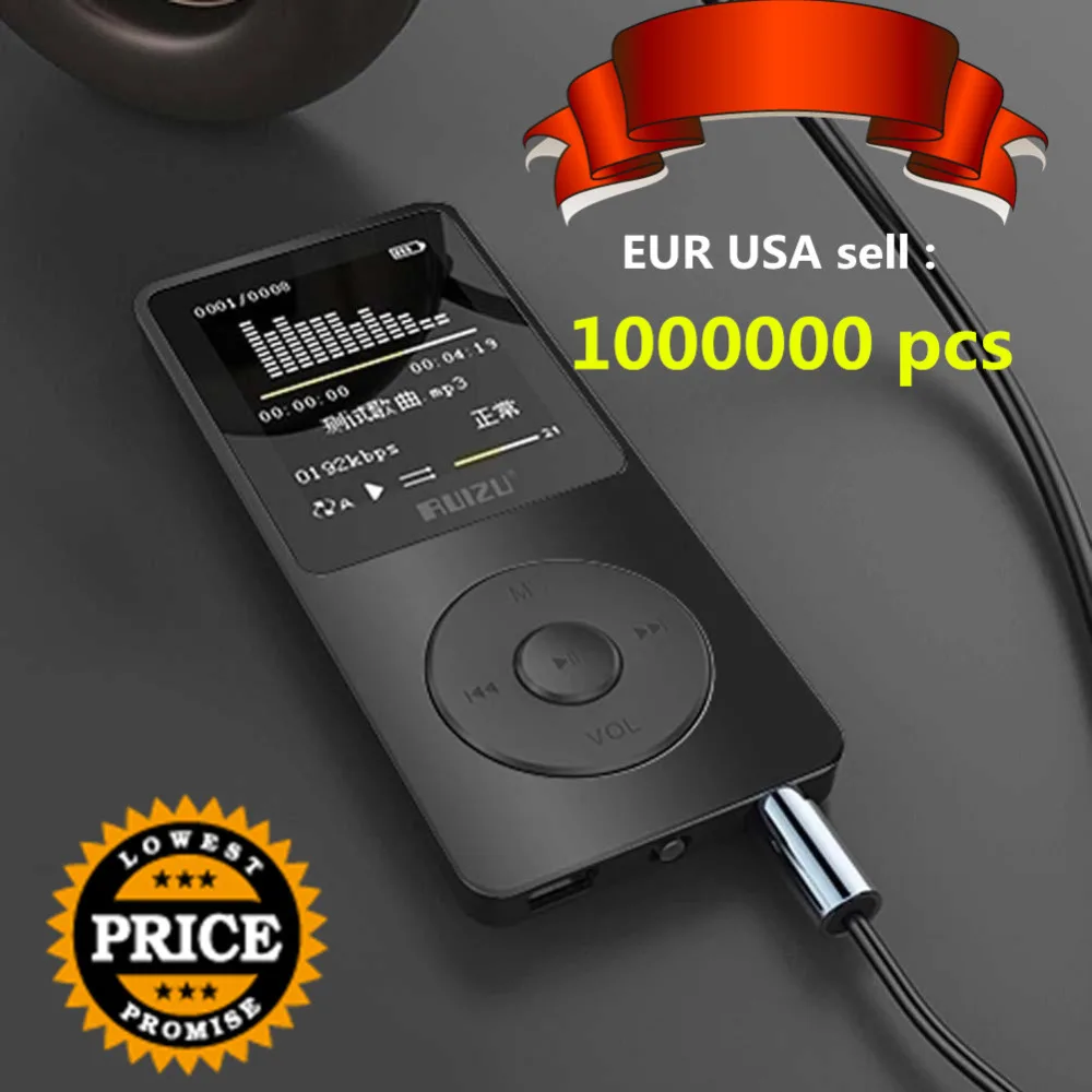 

RUIZU Original 1.8" MP3 Player 4GB High Sound Quality Entry-level Lossless mini Music Player with FM Radio Voice Recorder E-book