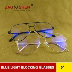 Blue Light Blocking Glasses transparent computer goggles Retro fashion Pilot personality Anti-UV UV400 blue eyes male Zero 0 Blue Light Blocking Glasses transparent computer goggles Retro fashion Pilot personality Anti-UV UV400 blue eyes male Zero 0