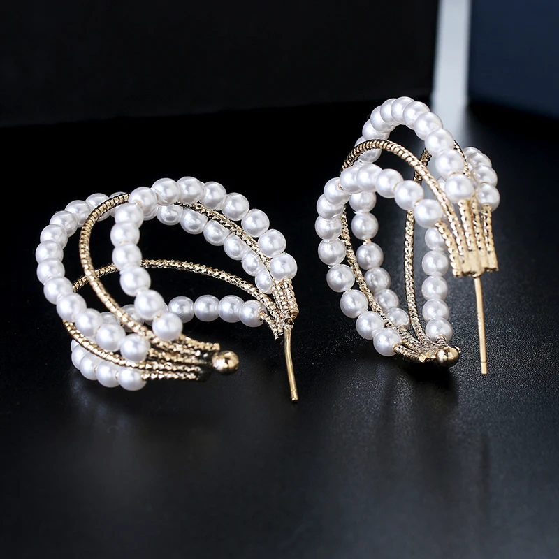 

Korea Female Temperament Simple Earrings 925 Needle Small Pearls Hypoallergenic Stud Earrings XIUMEIYIZU Top Jewelry