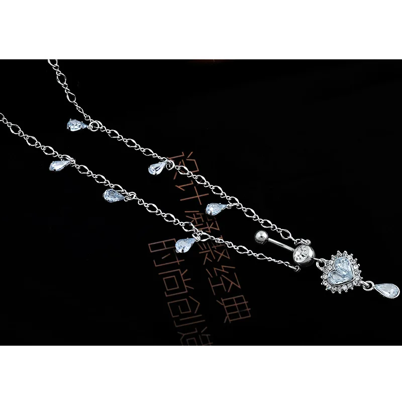 2016 Dangle Austria Crystal Belly Chians Water Drop Shape Bar Silver Plated Belly Chain 70*16cm Dangle Body Jewelry Piercing - Image 6