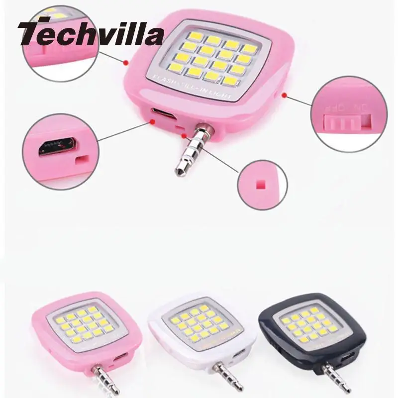 Techvilla Mini Convenient LED Lamp Camera Fill-in Light Flash For Cell Phone Tablet Selfie Tool Accessories High Quality Useful | Мобильные