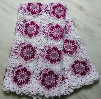 

2019 New arrivals African Water Soluble lace fabric high quality Embroidered velvet sewing fabric