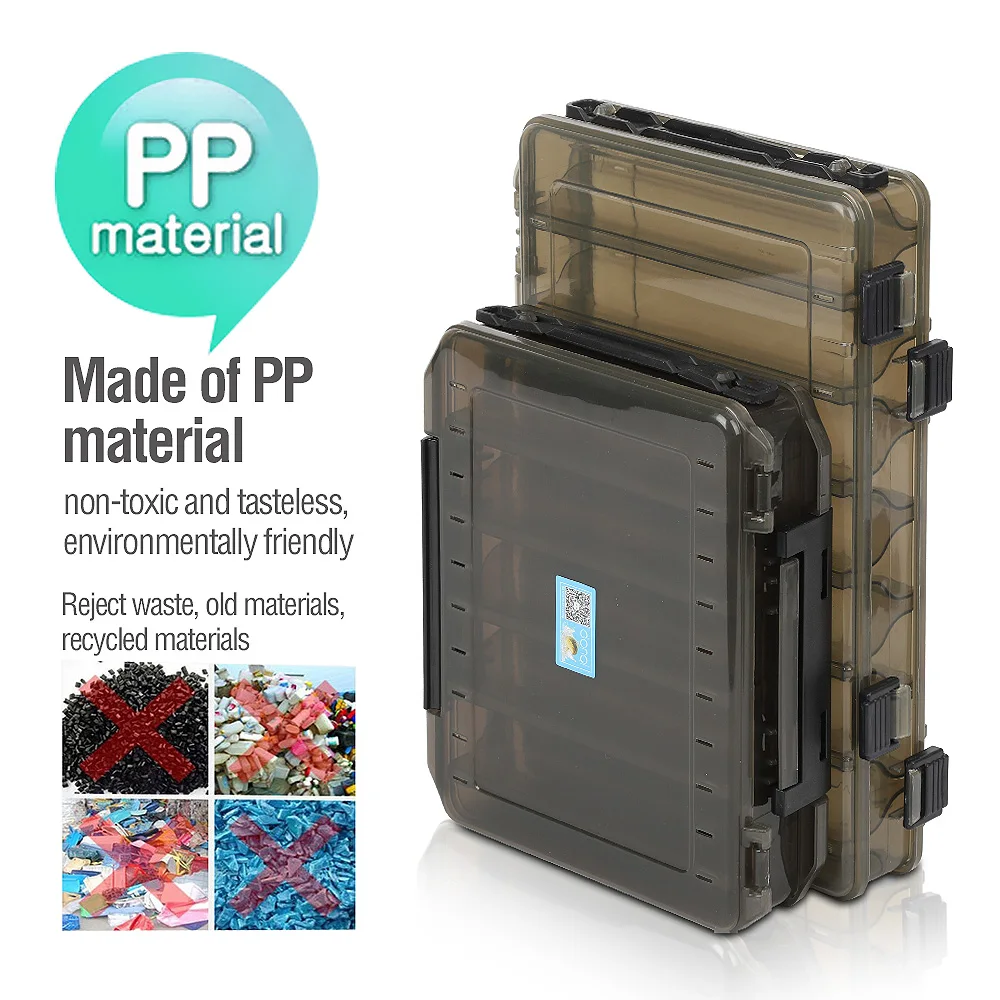 DONQL Fishing Box for Baits Double Sided Plastic Lure Boxes Fly Fishing