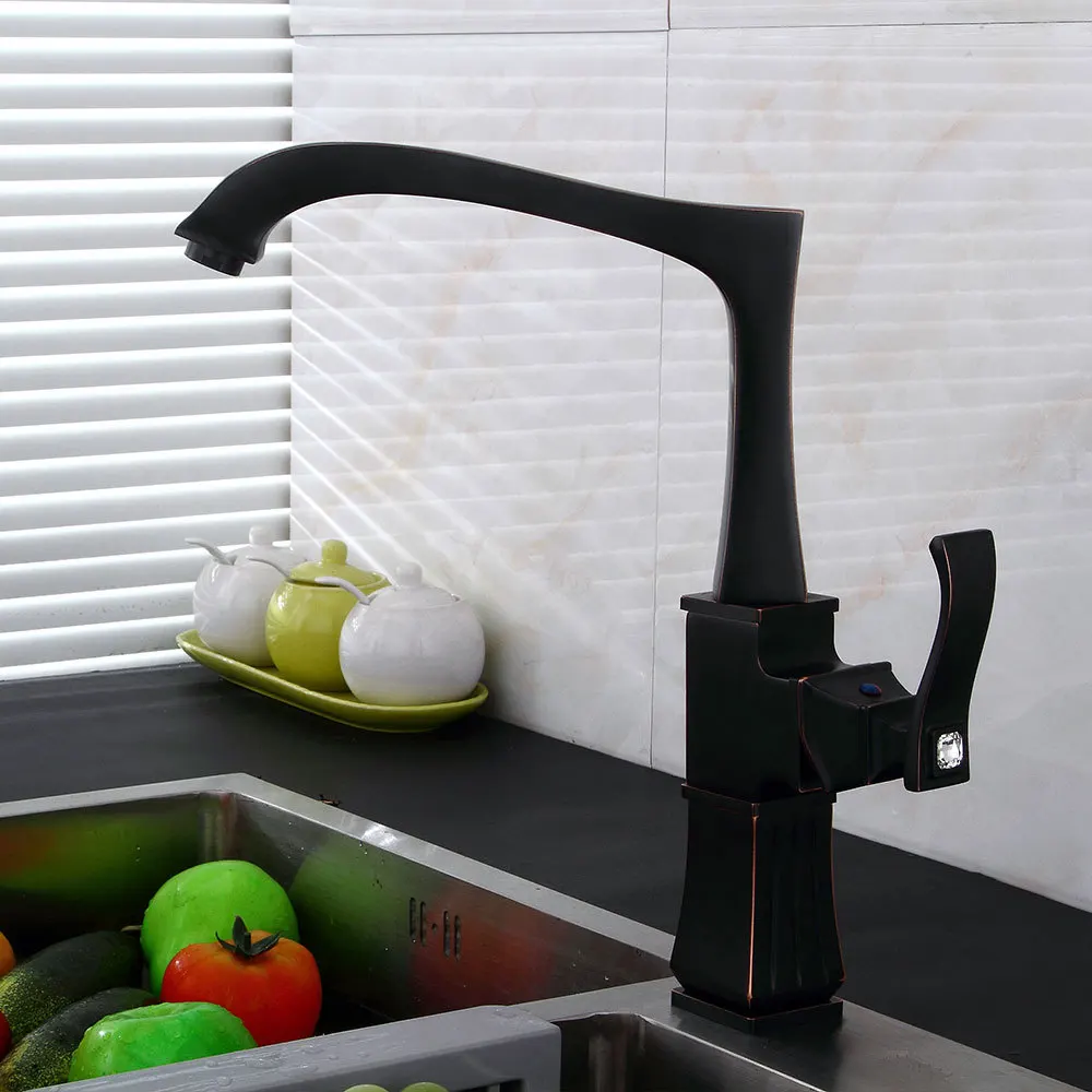 

Kitchen Faucets Rotating Sink Faucet Swivel Faucet Mixer Single Holder Single Hole Antique Black Mixer Tap