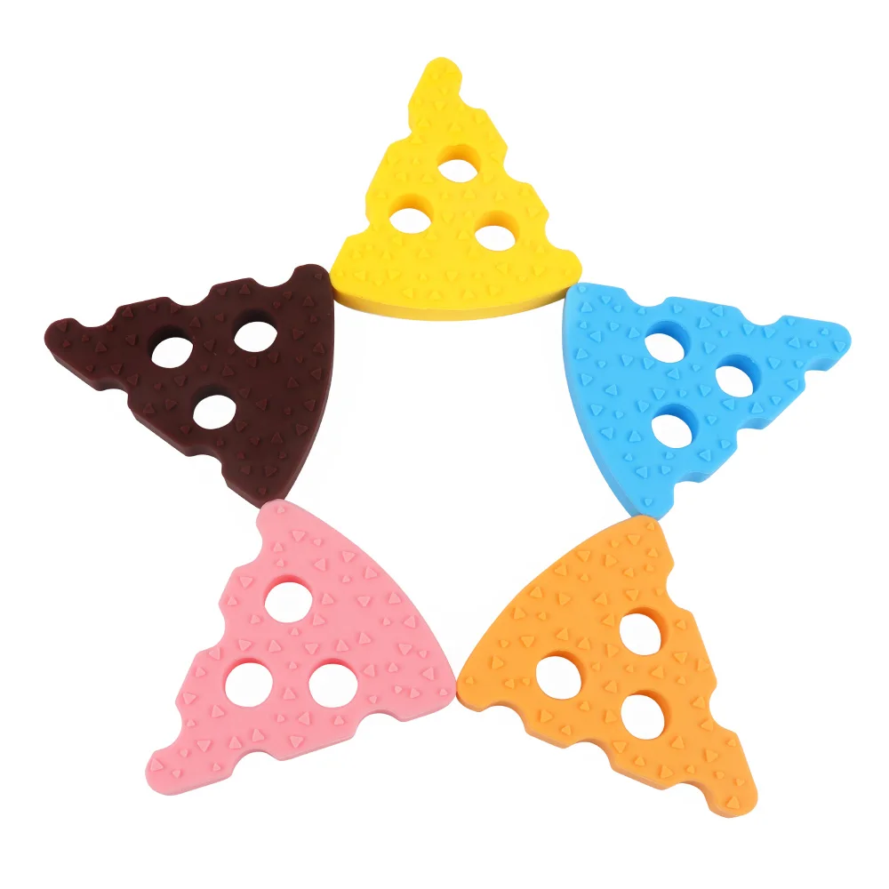 

TYRY.HU 1pc Cheese Baby Teether Silicone Teething Beads Pendant DIY Pacifier Chian Necklace Toy Food Grade Silicone