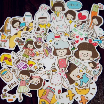 

Hot Sale 40 Pcs Cherry girl expression Sticker Mixed Funny Decals Luggage Laptop Car Styling /Eason Stickers/DIY Scrapbooking