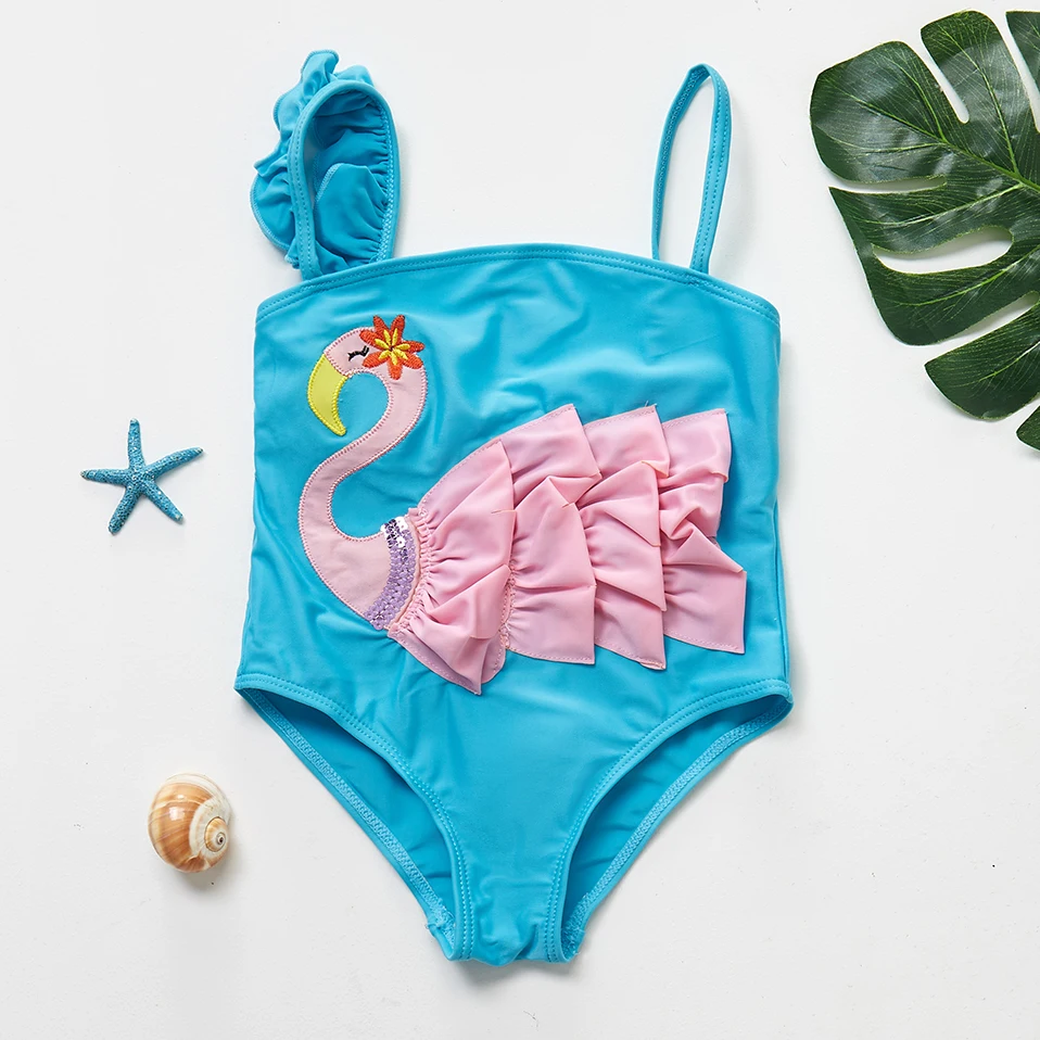 2019 Girls Swimwear One Piece Swan Children