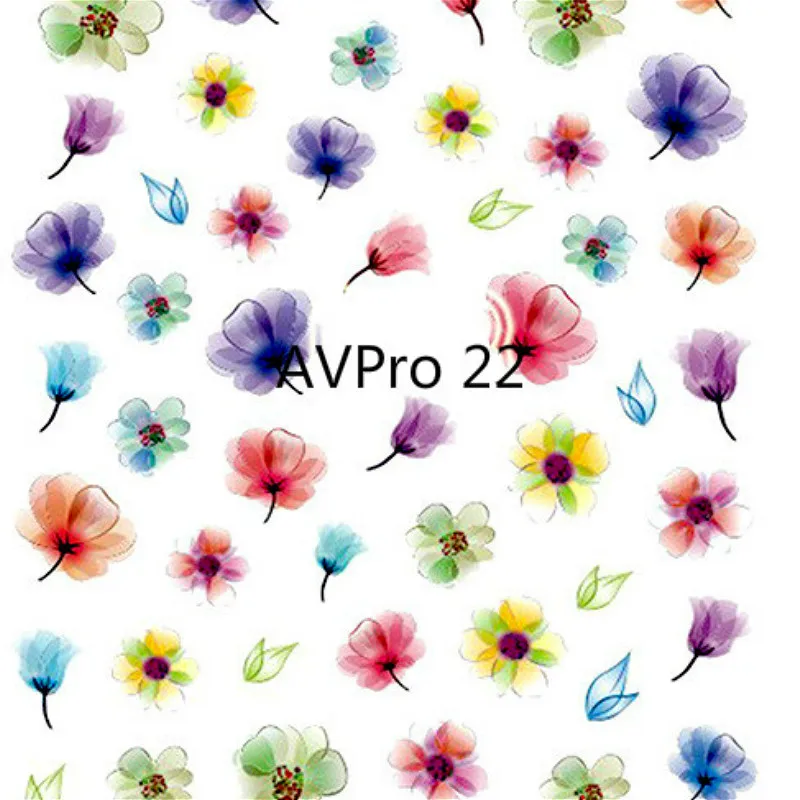 

1 Sheet Colorful Flower Series Plant Heart Shell Peacock Feather Water Transfer Nail Decal Manicure Summer Nail Art Sticker DIY