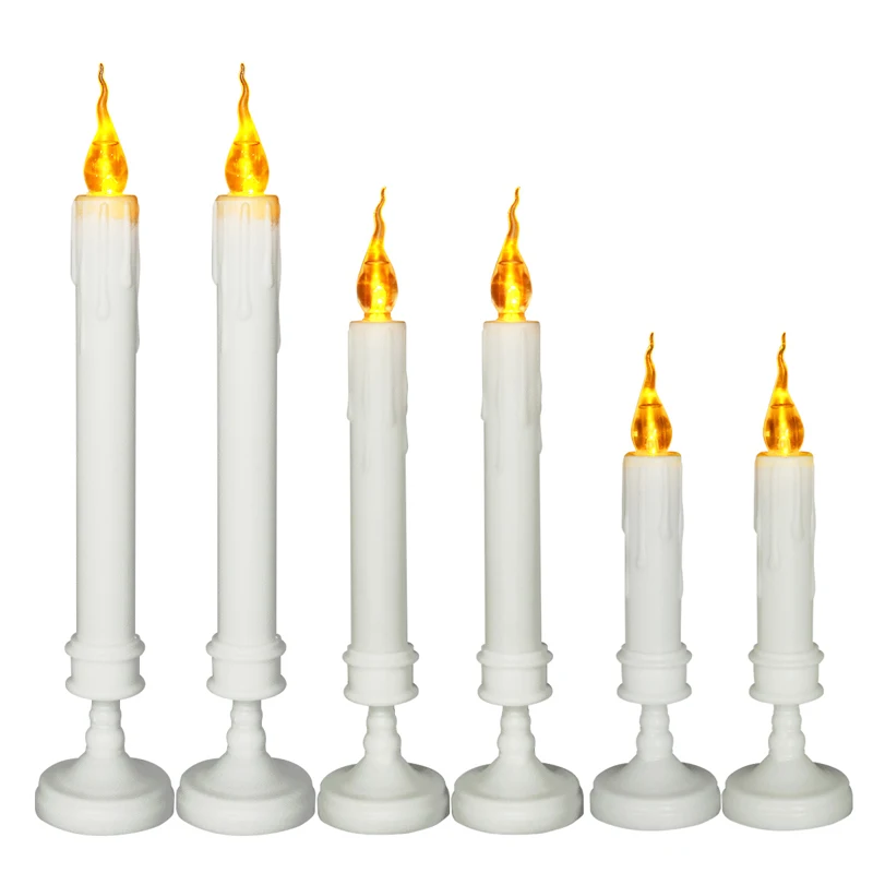 2Pcs Halloween LED Candle Light Strips Of Candles Electronic Simulation Long Pole Candle Light