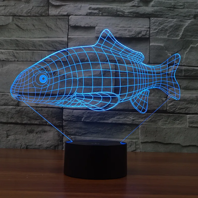 Маленькая рыбка светодиодная маленькая настольная лампа 3d акриловая Фуле Прямая