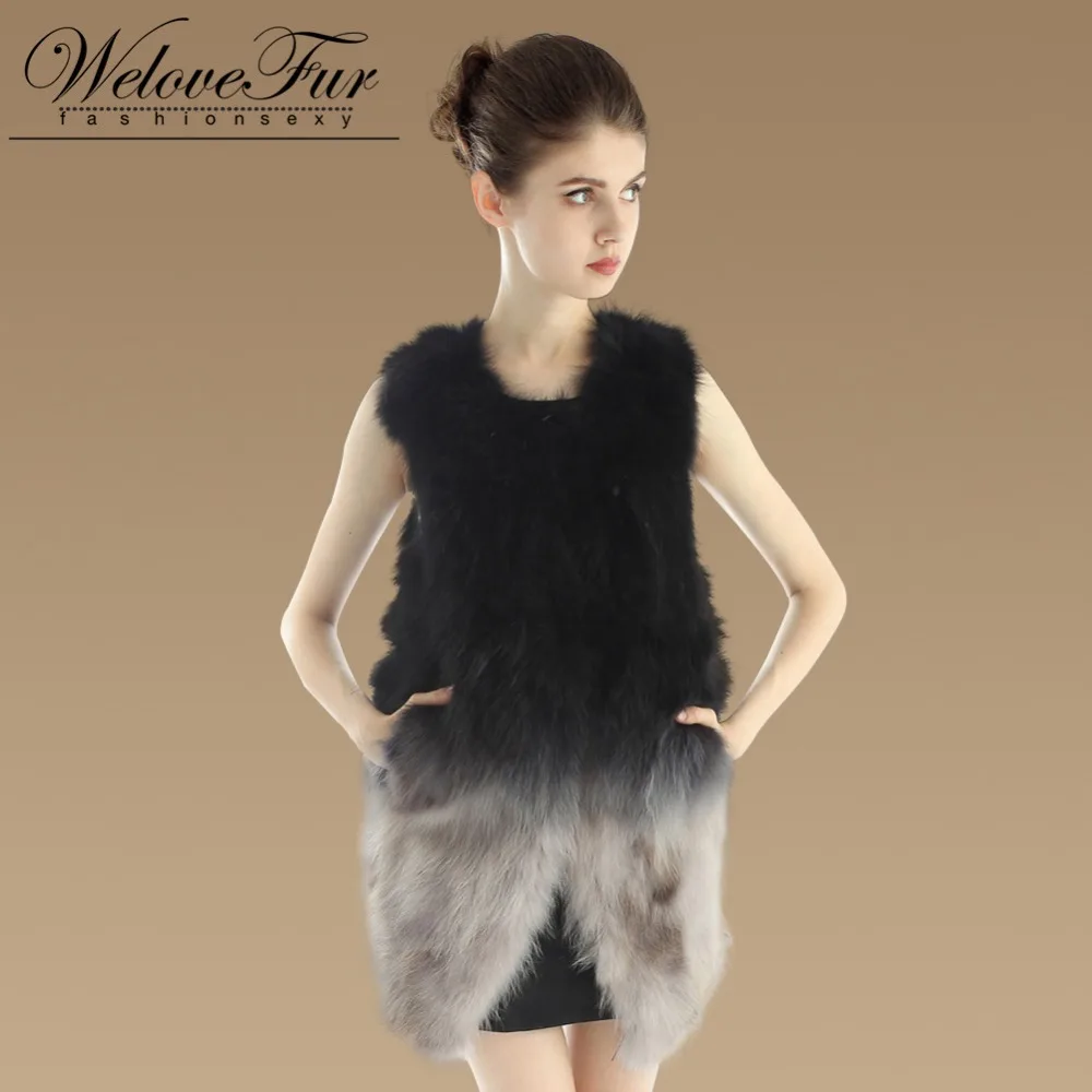 Gilets Gilet Long Pour De Fourrure Naturel Raton Black Réel Laveur Dame Nouveau 2015 Mode Femmes AqwPc8xa