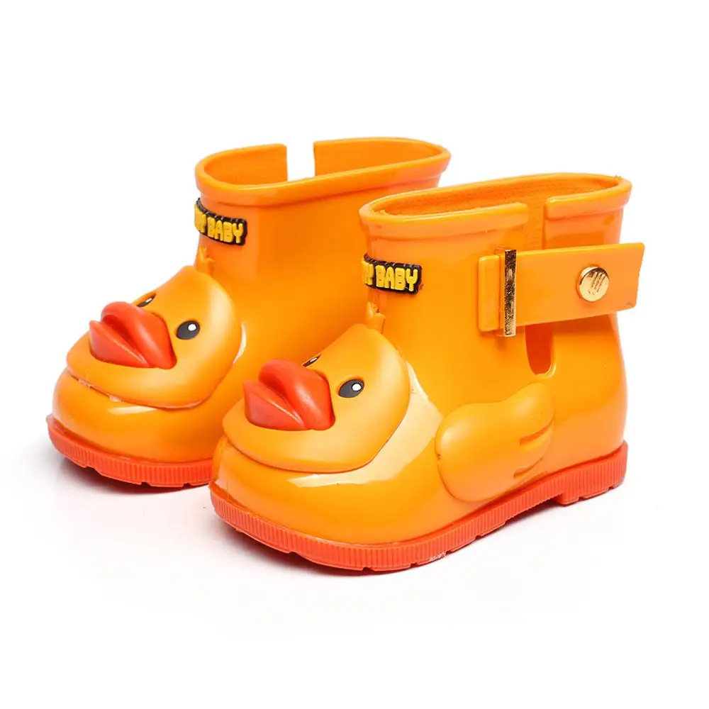 Резиновые сапоги для девочек; обувь с бантом; детская прозрачная обувь; резиновые сапоги для маленьких мальчиков; нескользящая водонепроницаемая обувь для маленьких девочек; Детские ботильоны - Цвет: yellow