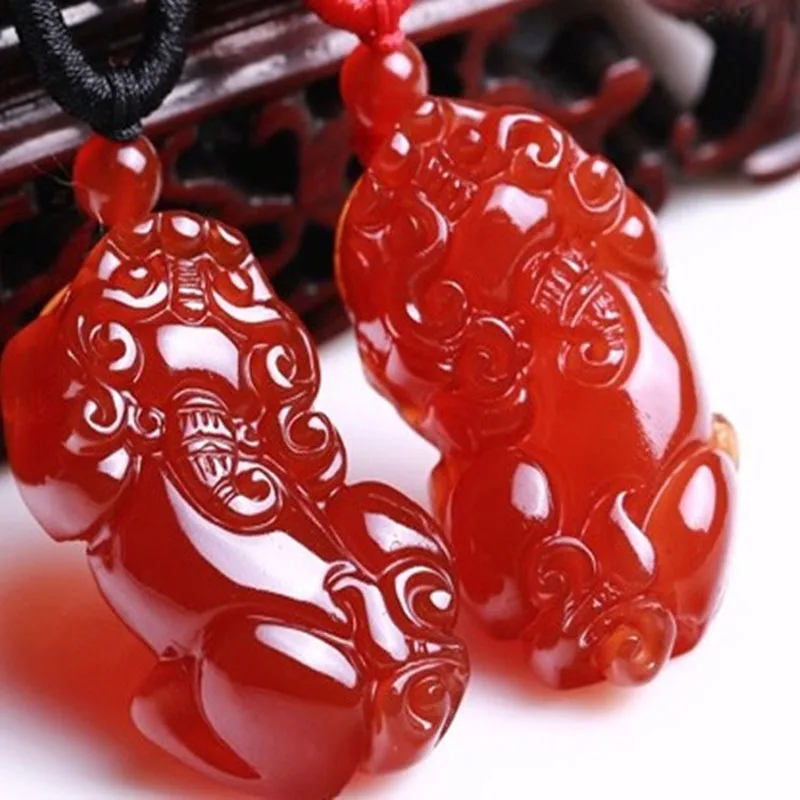 

Jxryxrth2018 New Women fashion open light red Pendant Necklace brave pendant red brave hand carved boutique''gift A03223