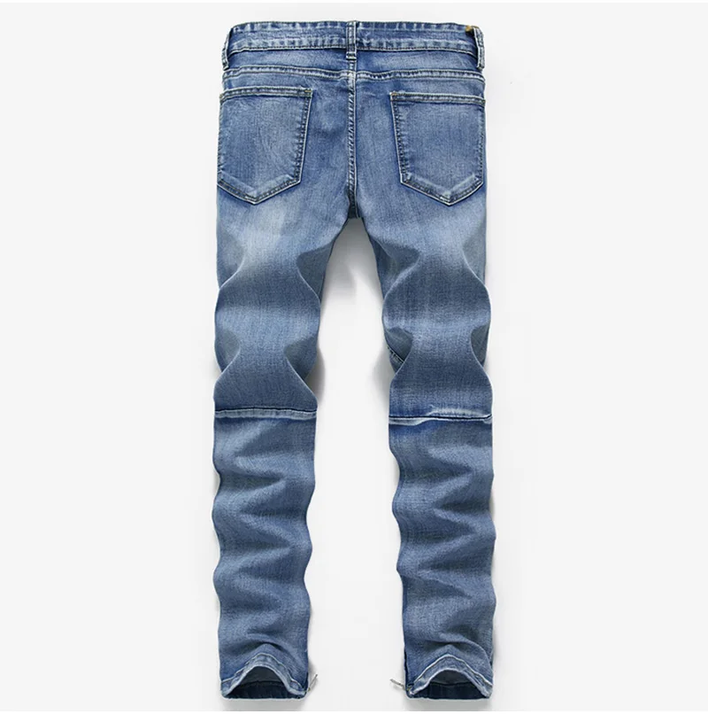Рваные джинсы в стиле хип-хоп, крутые джинсы для мужчин на коленях, байкерские трендовые джинсы, Клубные джинсы для мужчин, новая коллекция