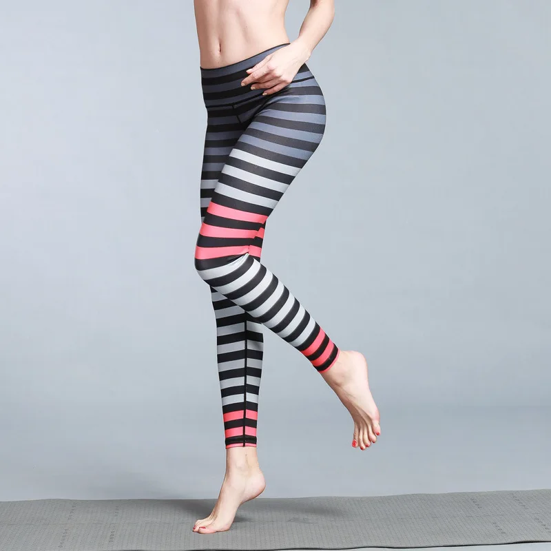 Для женщин штаны для йоги с тренировки леди Цветной печатные спортивные женские леггинсы для тренировки Фитнес капри в новом дизайне - Цвет: 1