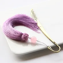 1 шт. классических [цветок гибискуса] Китайский стиль свежие металлические закладки с кисточками